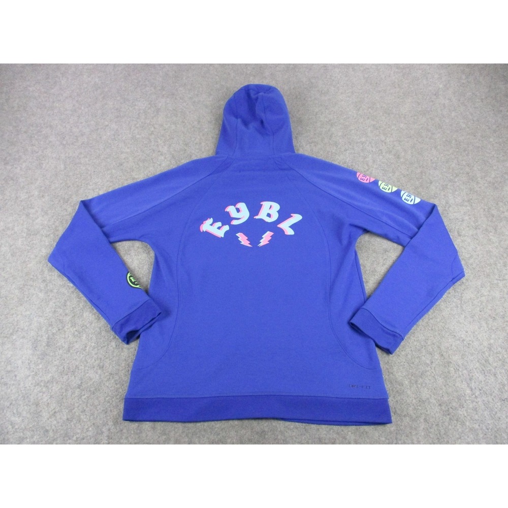 EYBL Hoodie Mens Medium Blue Jordan Jumpman Dri Fit Full Zip Basketball League